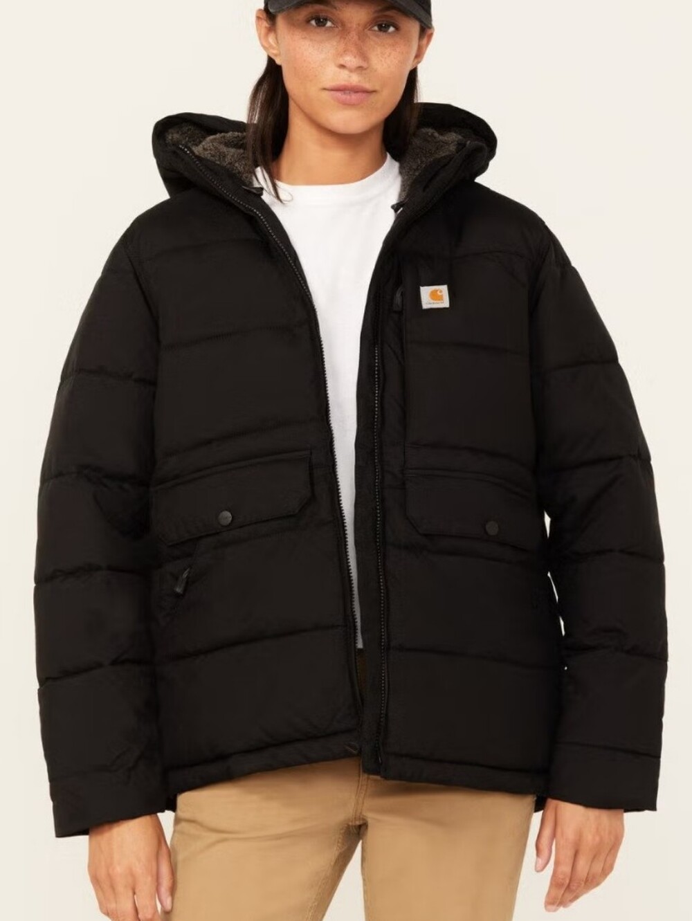 Carhartt Women’s Black Insulated Hooded Puffer Jacket